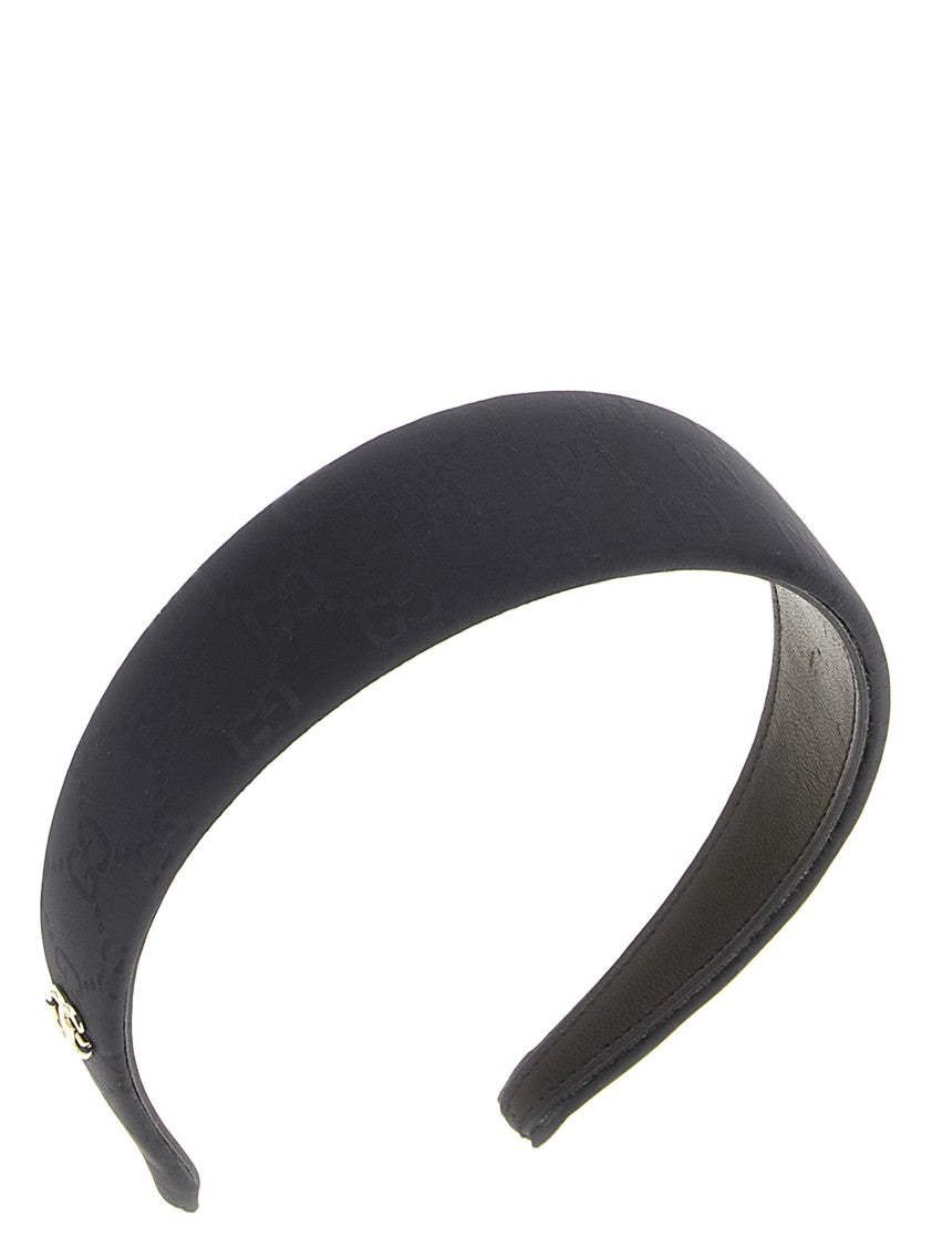 Gucci Gg Nylon Headband With Leather Lining