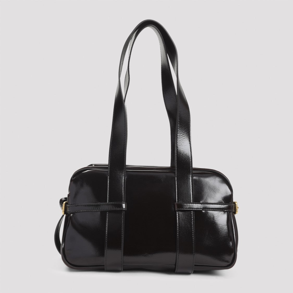 Dries Van Noten Ruby Red Leather Medium Bowling Shoulder Bag