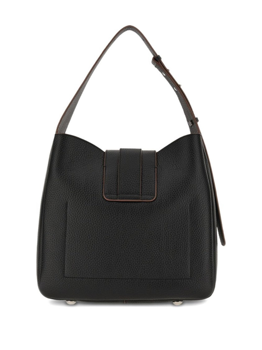 Hogan Pebbled Calfskin Structured Handbag