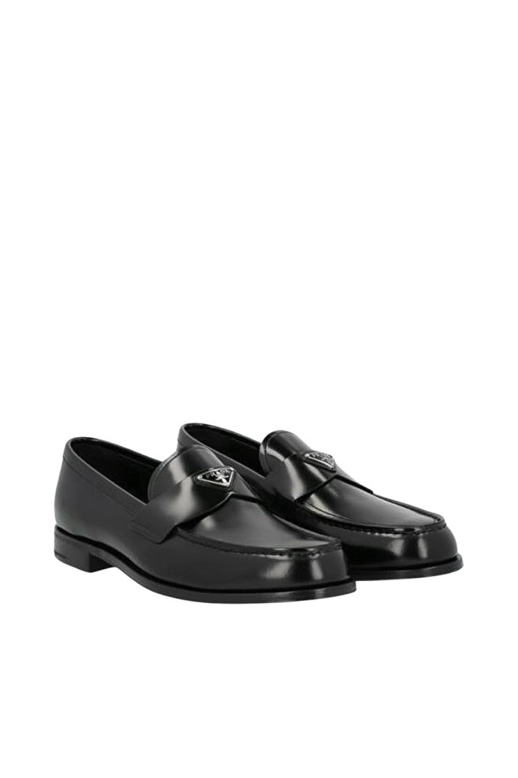 Prada Polished Leather Loafer With Penny Strap