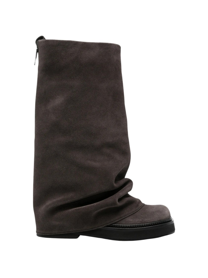 The Attico Robin Rounded Square Toe Soft Suede Boots
