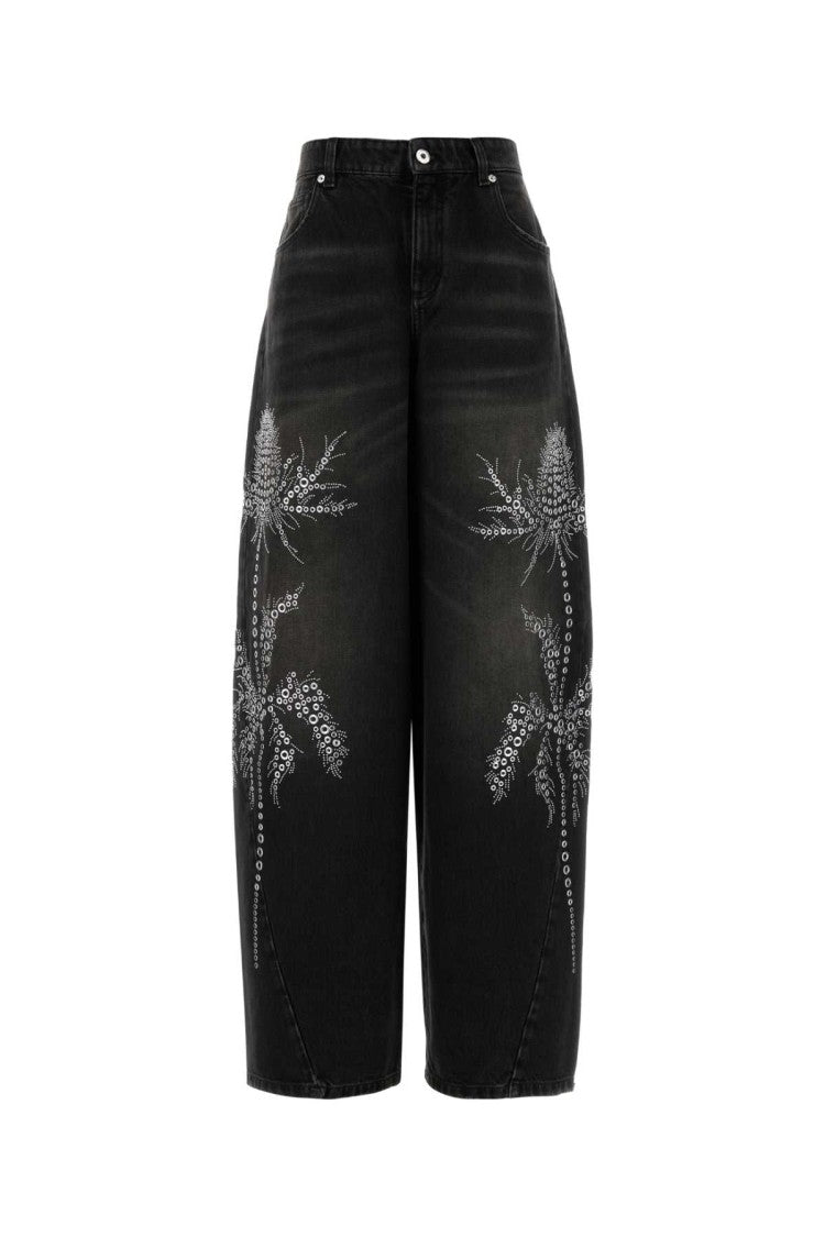 Blumarine Black Denim Wide-Leg Jeans