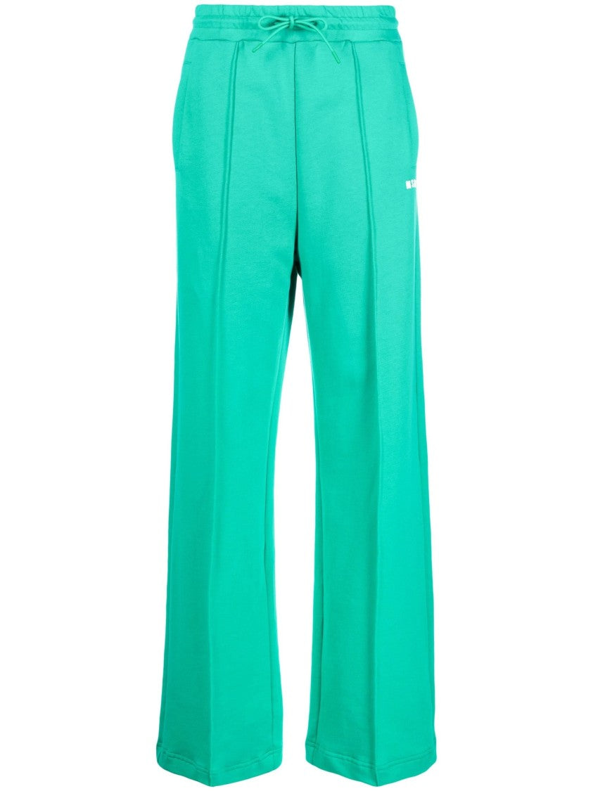 Msgm Relaxed Fit Green Sport Pants