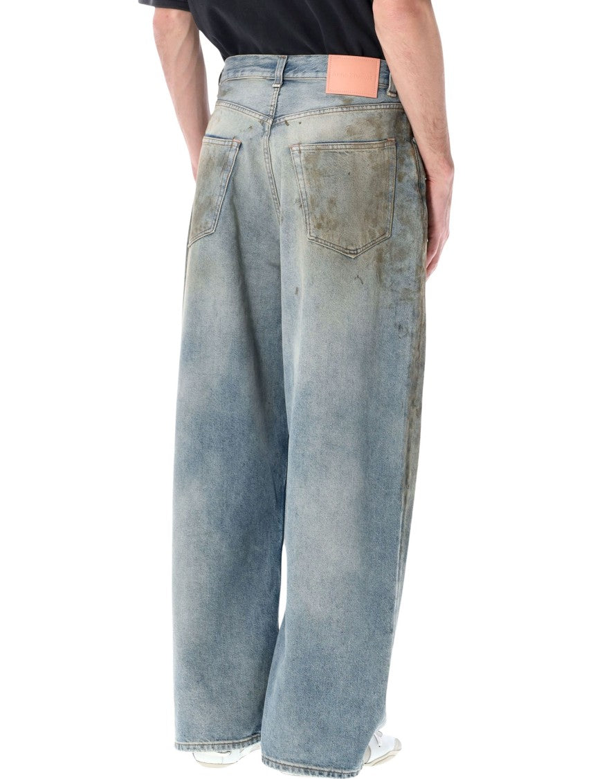 Acne Studios Baggy Low-Waist Jeans With Unique Hand-Applied Details