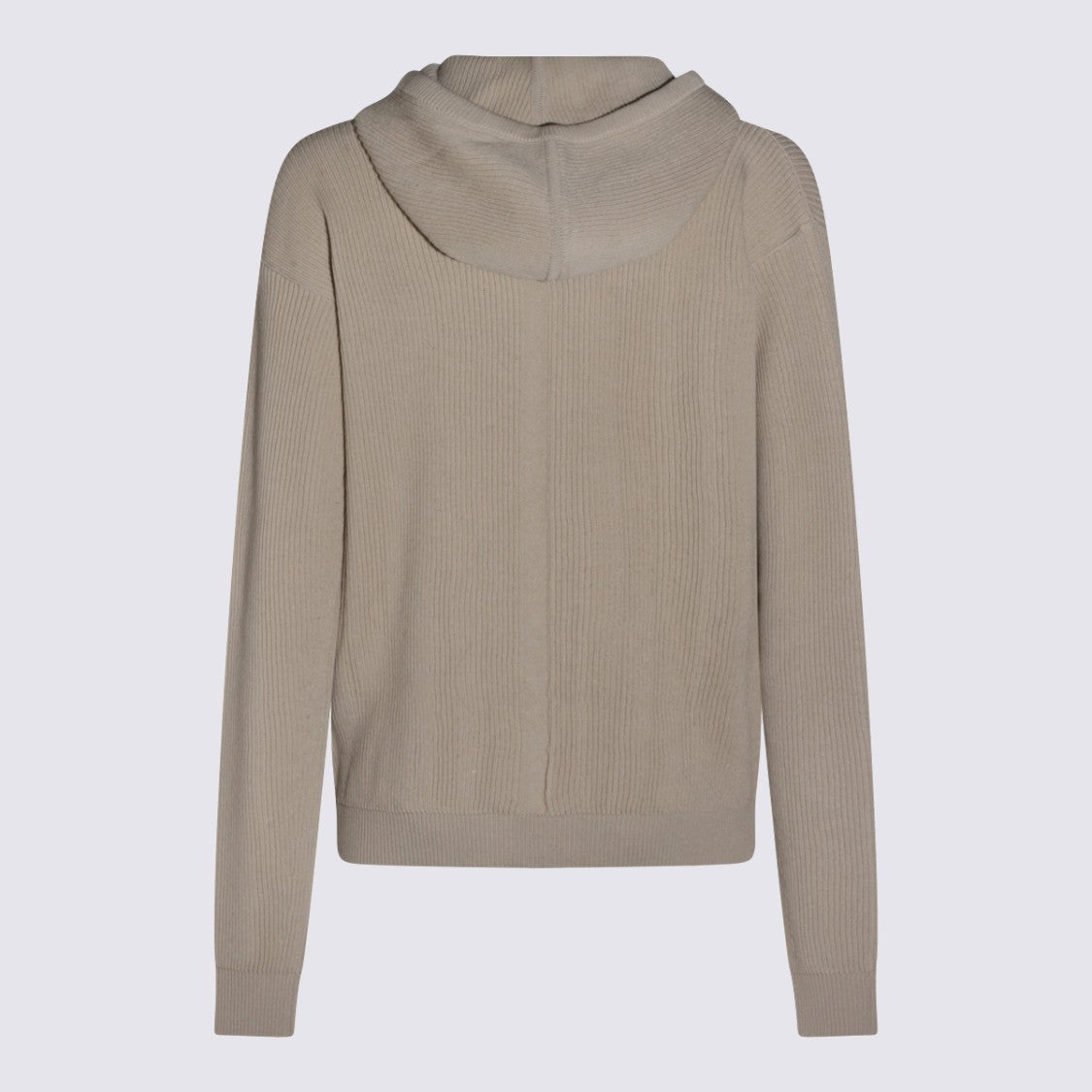 Rick Owens Sand Wool Hooded Zip Sweater