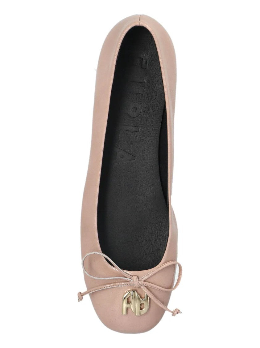 Furla Beige Leather Ballerina Flats