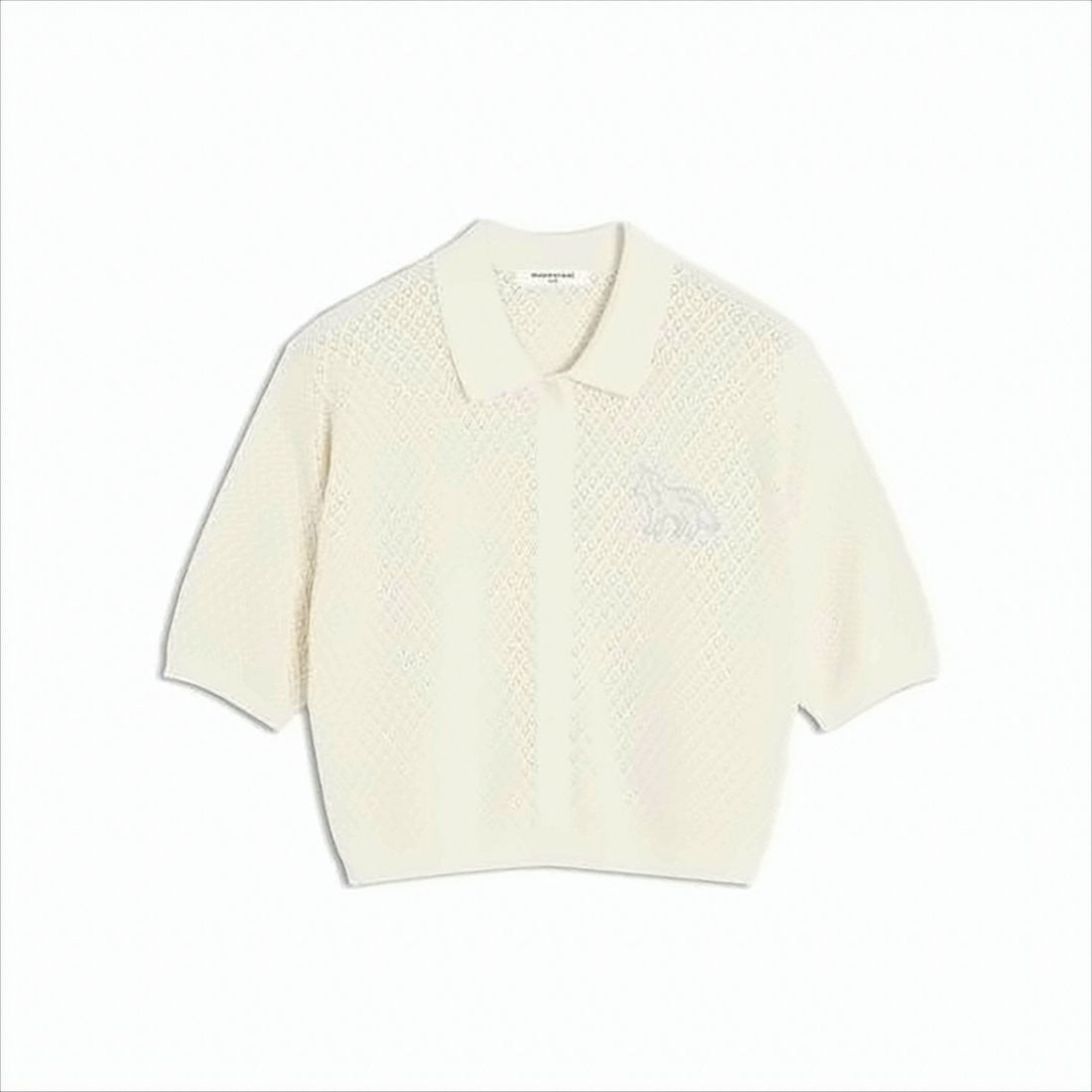 Maison Kitsuné Short-Sleeved Cotton Cardigan With Open-Knit Design