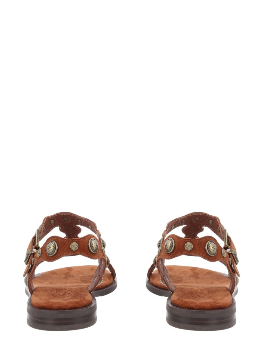 Ash Phanny T-Strap Studded Leather Sandals