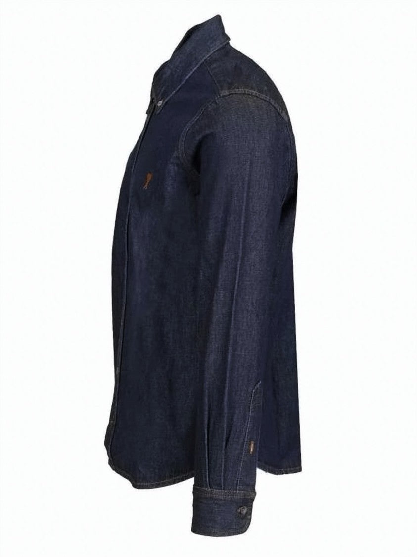 Ami Paris Denim Shirt With Button-Down Front