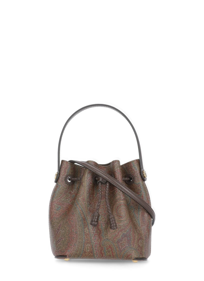 Etro Brown Cotton Blend Bucket Bag