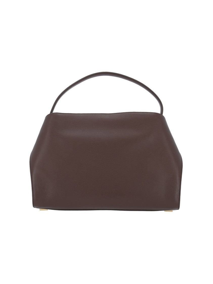 Ferragamo Structured Brown Bag With Timeless Design