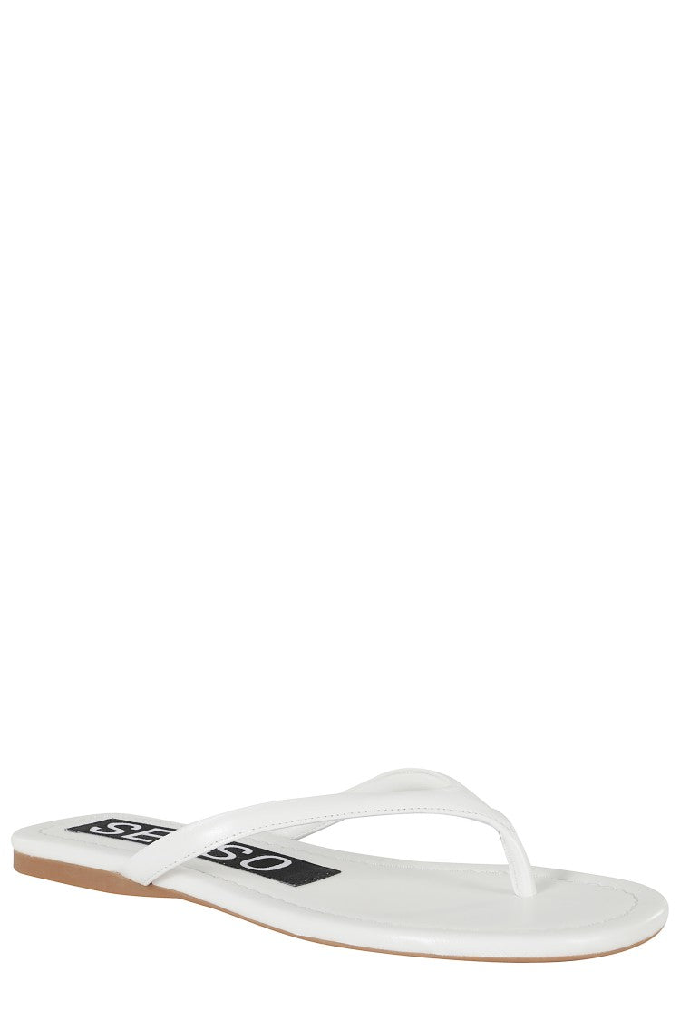 Senso White Norah I Flip-Flop Leather Sandals