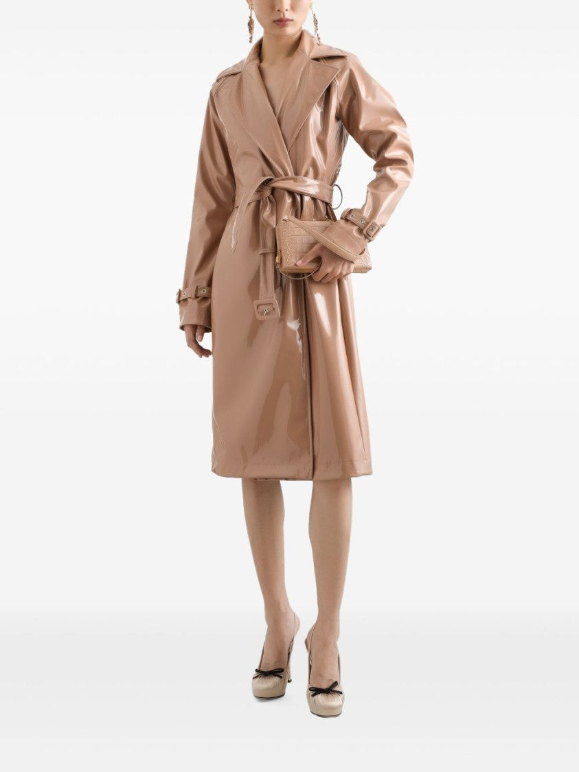 Dolce & Gabbana Knee-Length Brown Trench Coat