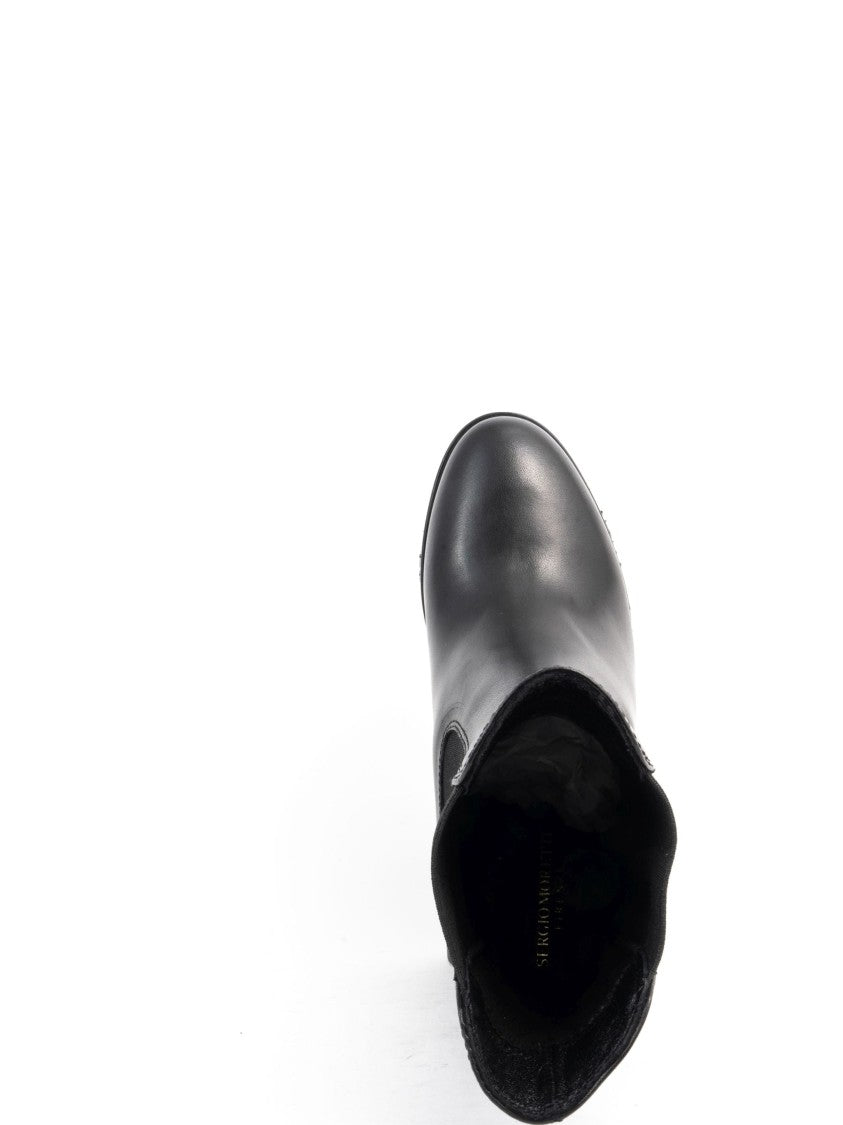 Sergio Moretti Black Ankle Boots With High Block Heel