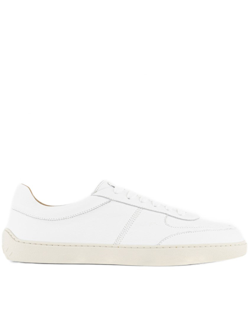 Born Outside Minimalist White Sneakers With Subtle Stitching And Tan Interior