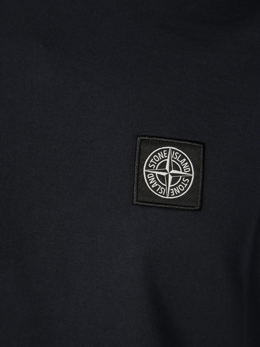 Stone Island Minimalist Blue T-Shirt With Subtle Logo Patch