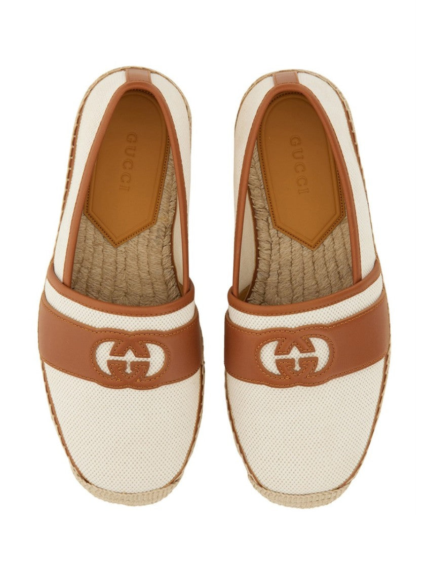 Gucci Espadrilles With Cross Gg Pattern And Textured Sole