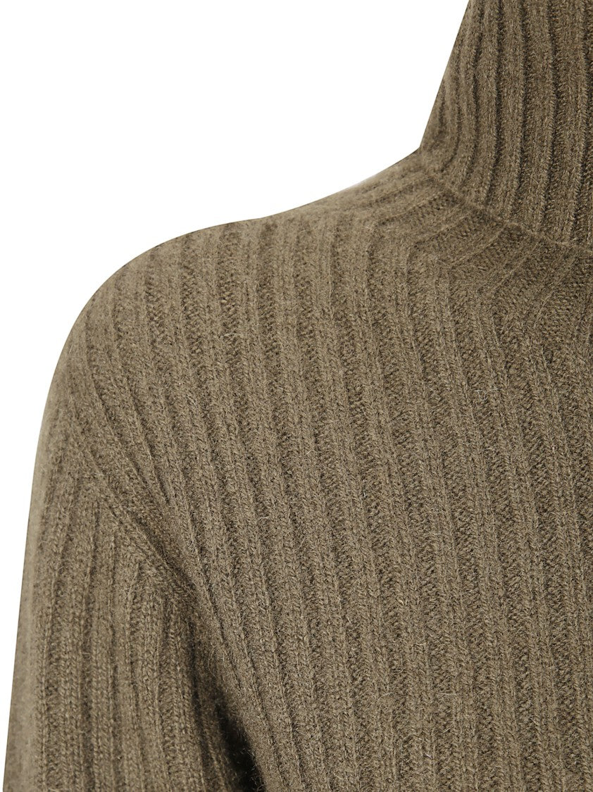 Uma Wang High Neck Rib Sweater