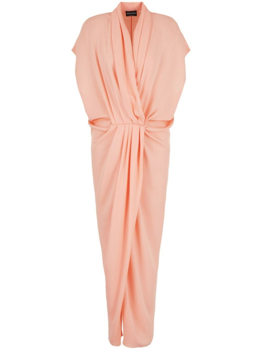 Giorgio Armani Maxi Dress With Draped Front