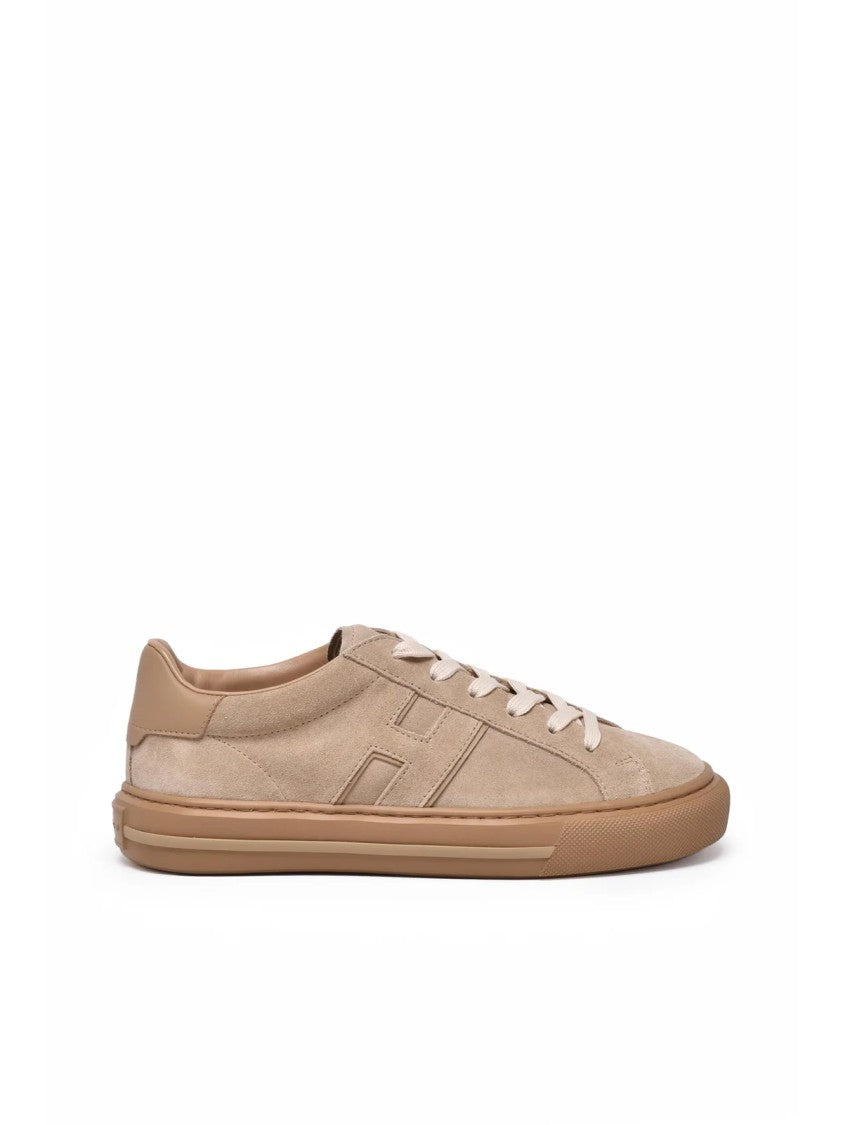Hogan Beige Leather Suede Sneakers