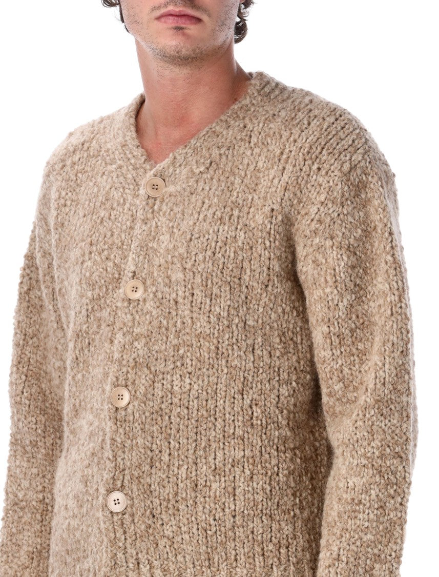 Sunflower Textured Knit Cardigan With Subtle V-Neck And Corozo Buttons