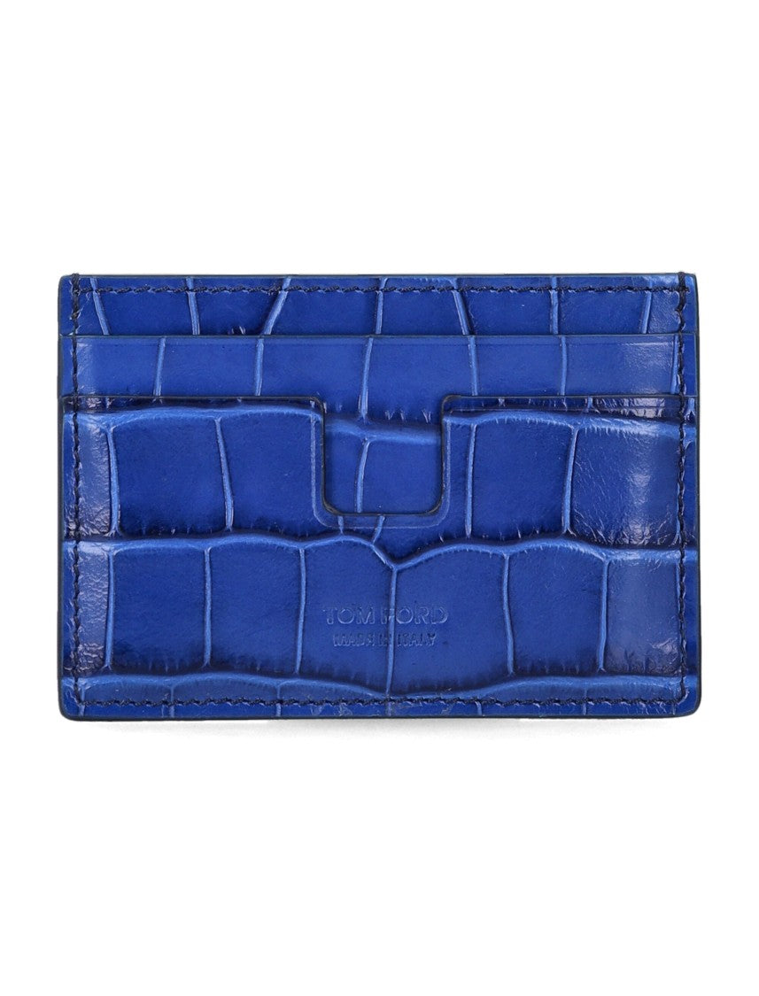 Tom Ford Crocodile-Embossed Leather Card Holder