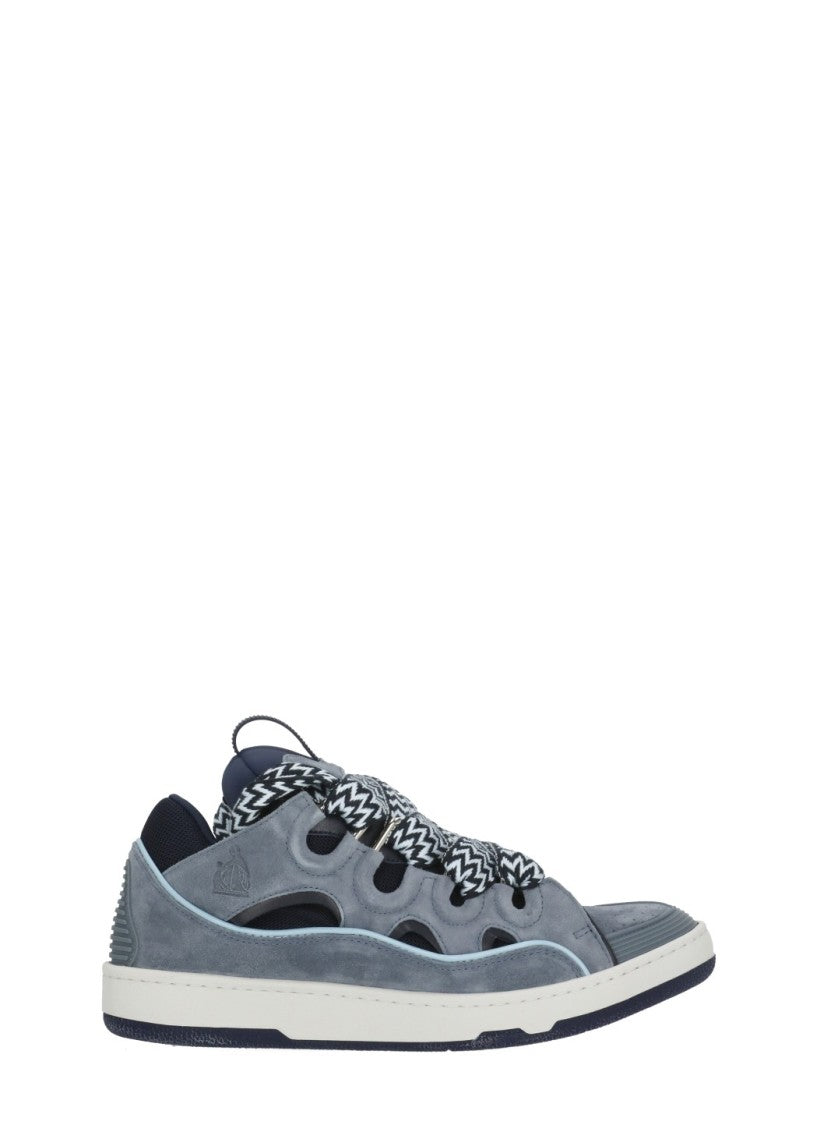 Lanvin Blue Curb Leather Sneakers