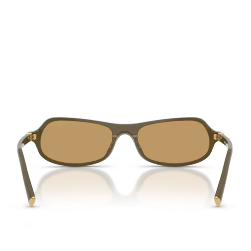 Miu Miu Sculpted Green Acetate Sunglasses With Retro Character