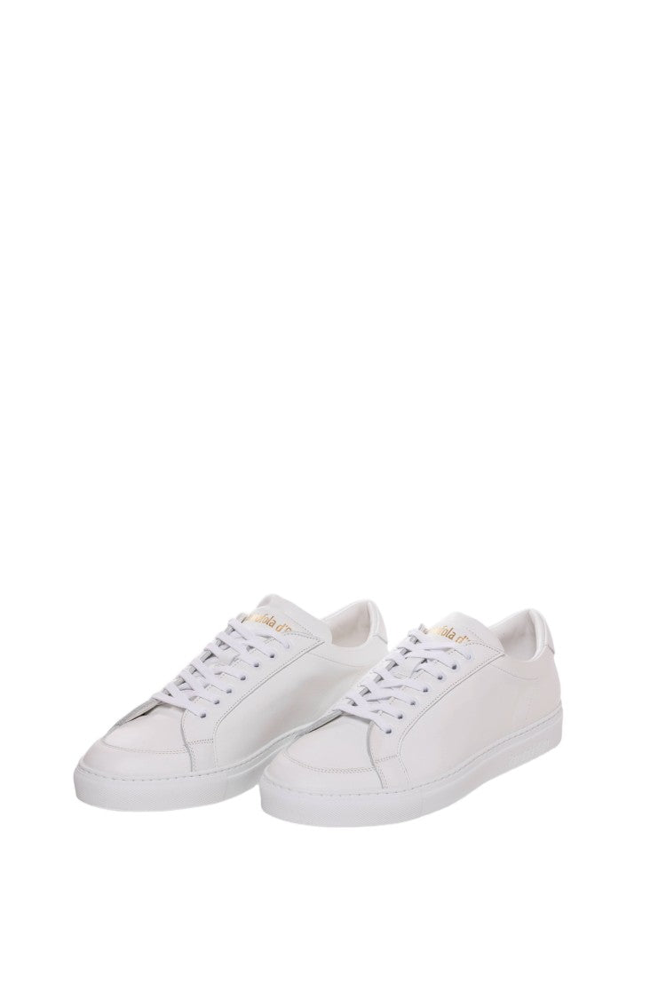 Pantofola D'oro White Calf Leather Cushioned Midsole Sneakers