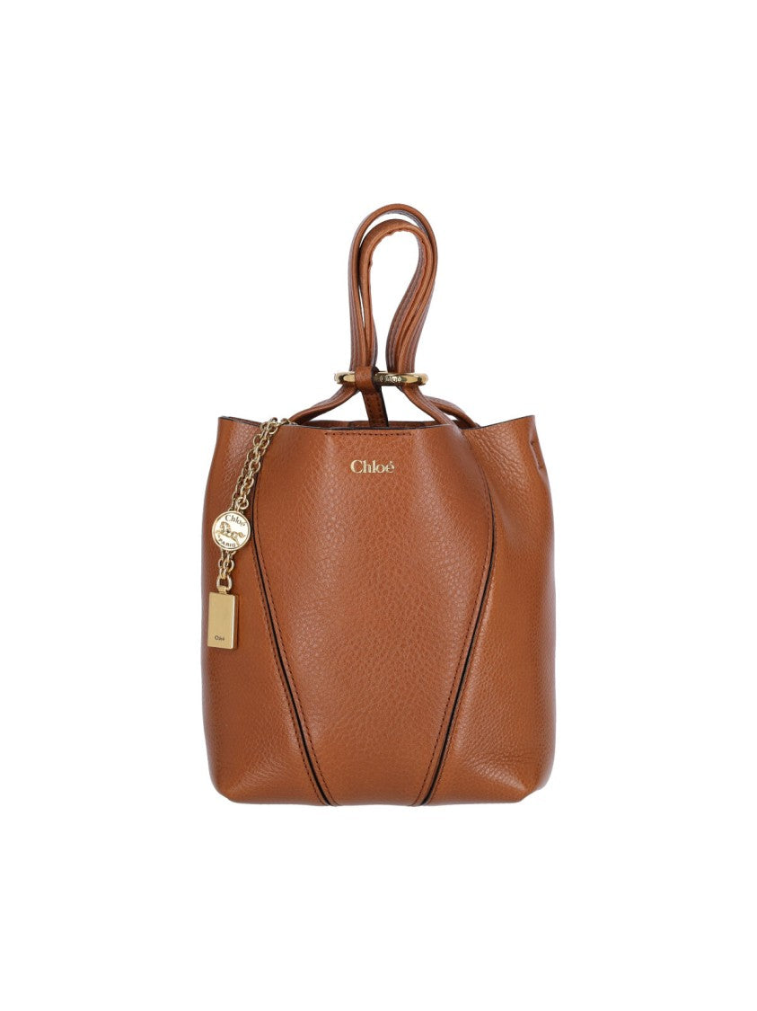 Chloé Brown Spin Small Leather Tote Bag
