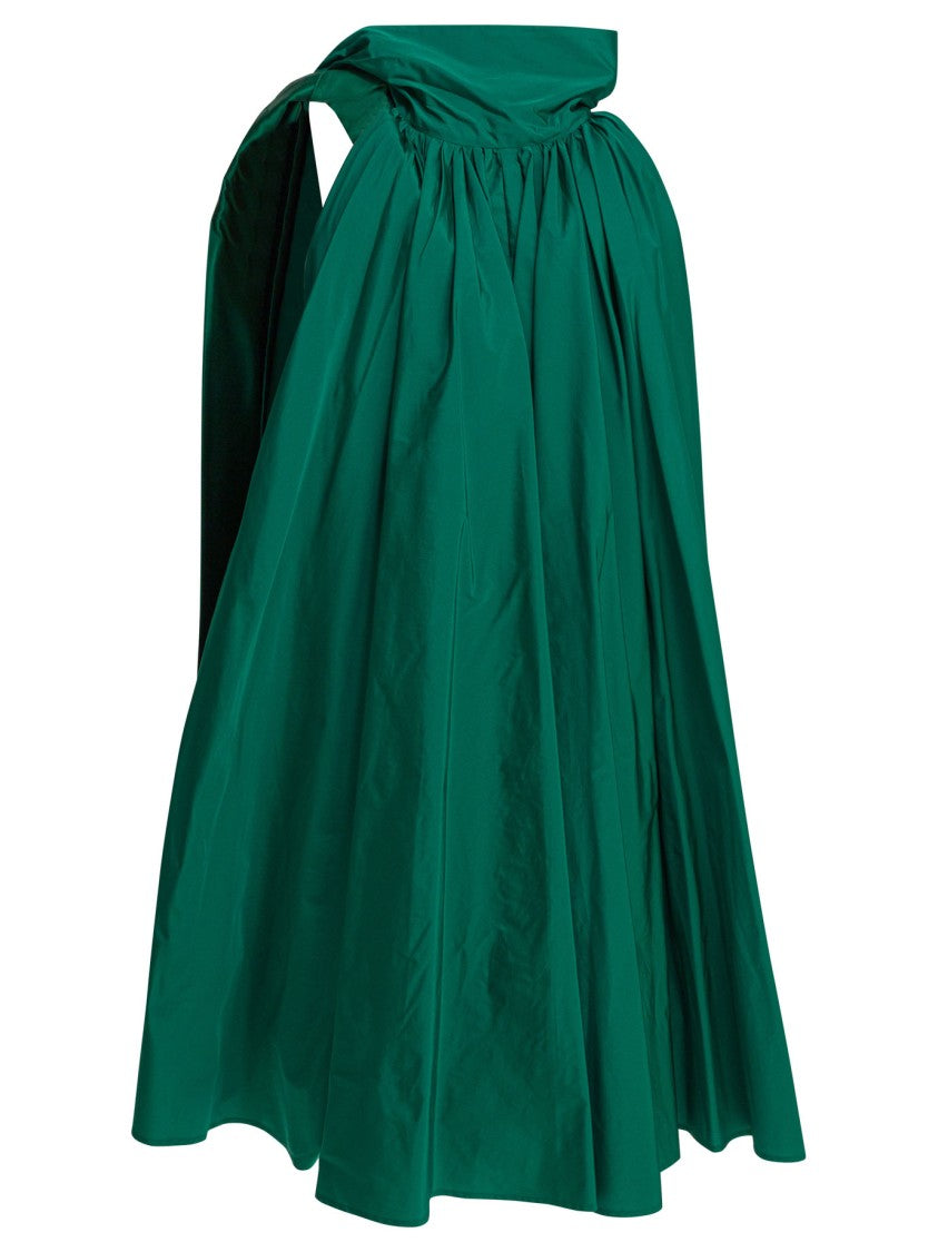 Max Mara Green Silk-Blend Midi Dress