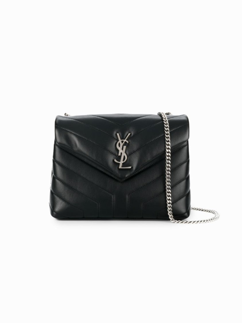 Saint Laurent Small Handbag With Quilted Chevron Design