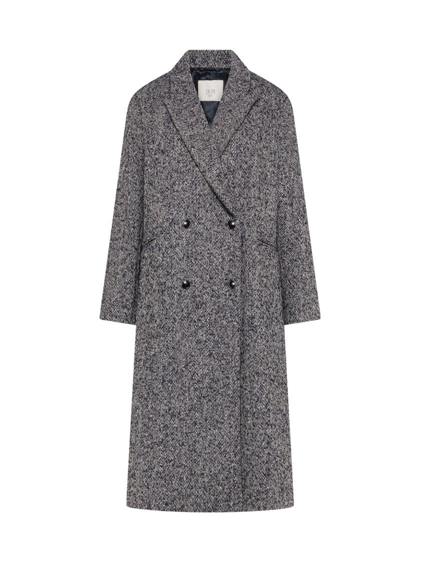 Seventy Venezia Herringbone Wool-Blend Double-Breasted Coat