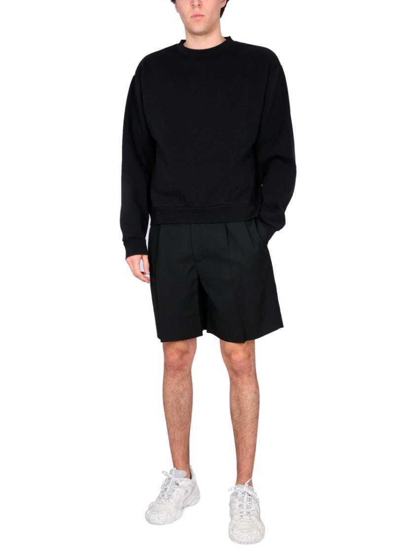 Acne Studios Regular Fit Black Cotton Sweatshirt With Minimalist Design