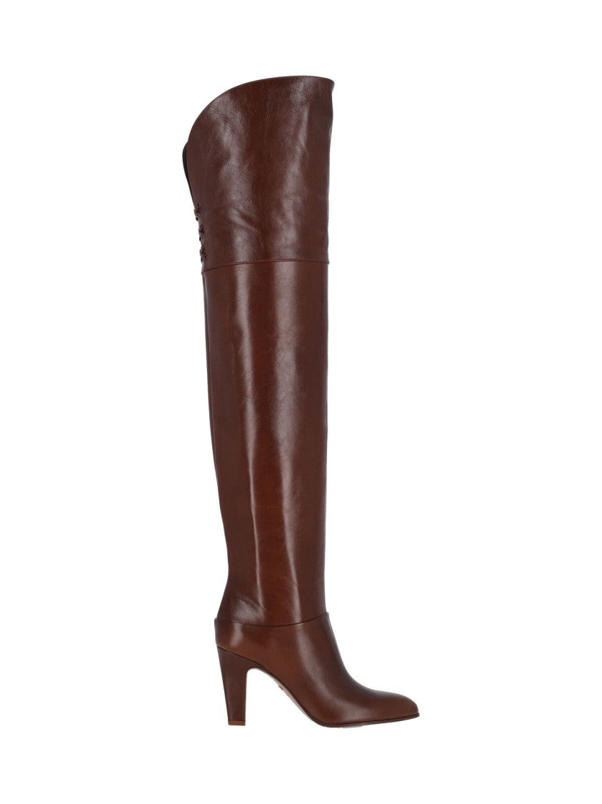 Chloé "Eve" Pump Boots Brown