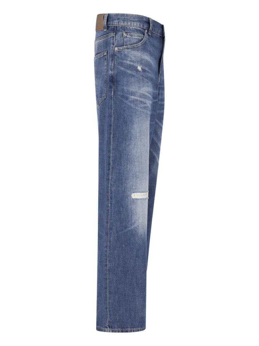 Our Legacy Vast Cut Destroyed Medium-Rise Straight-Leg Cotton Jeans