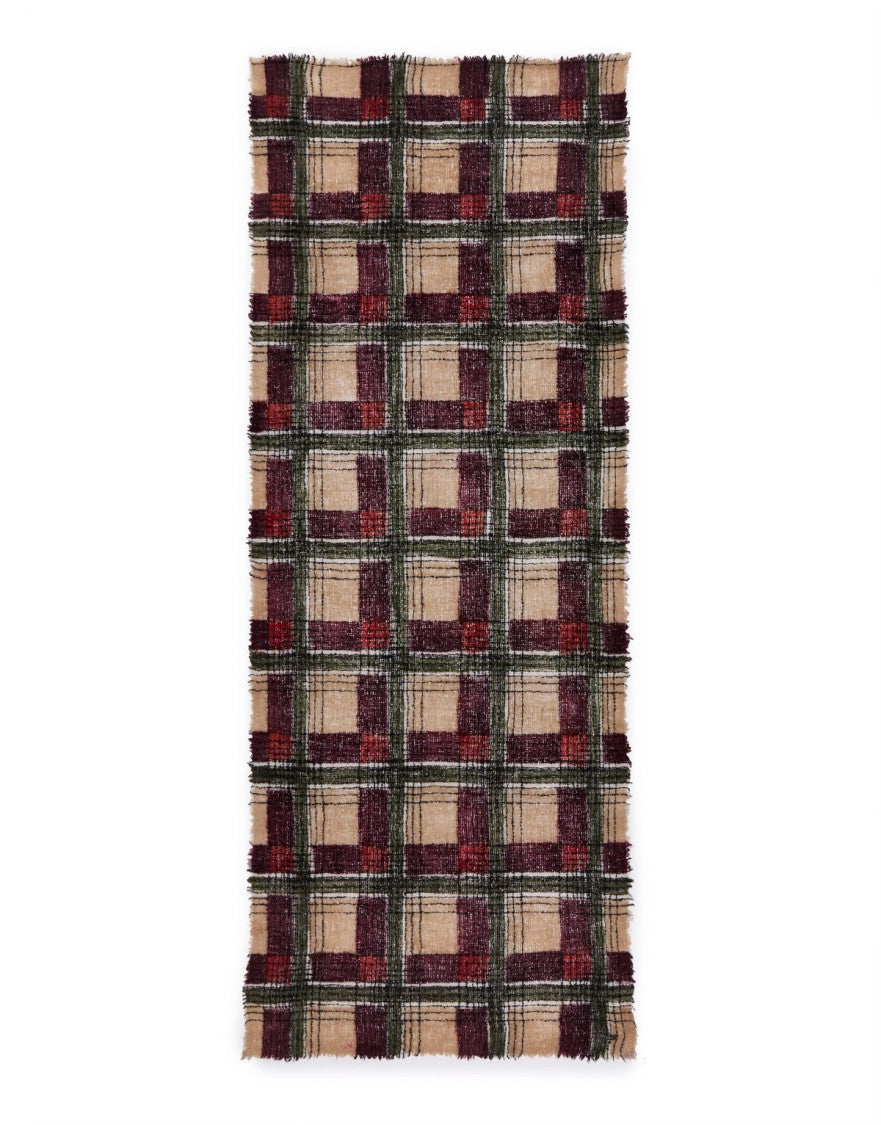Faliero Sarti Moro Model Check Wool-Cashmere Scarf