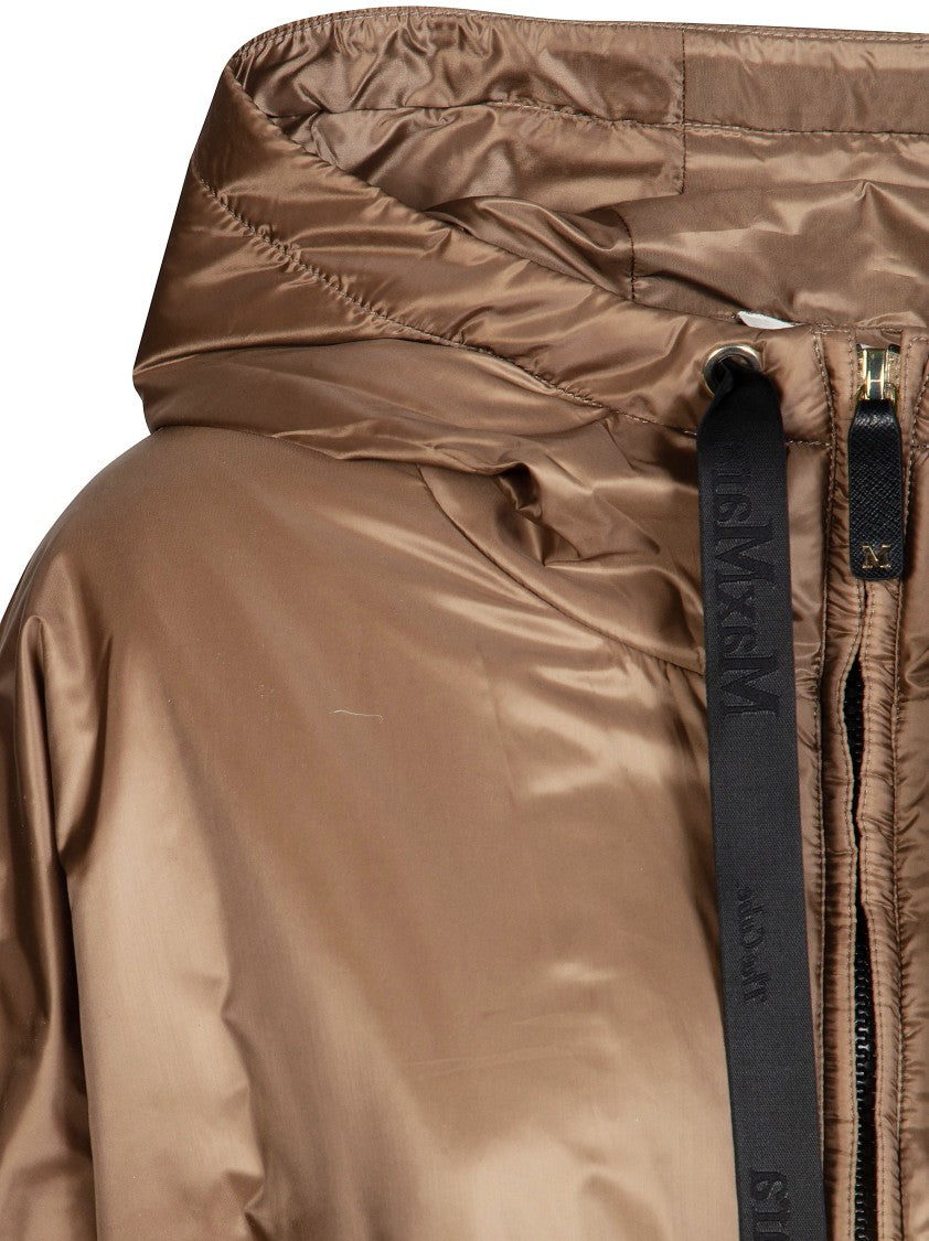 Max Mara Mtcgreenpi Long Hooded Belted Padded Coat