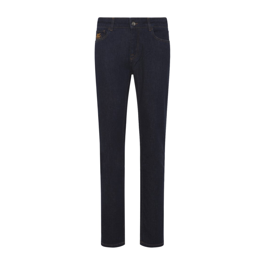 Etro Dark Indigo Straight-Leg Jeans With Contrast Stitching
