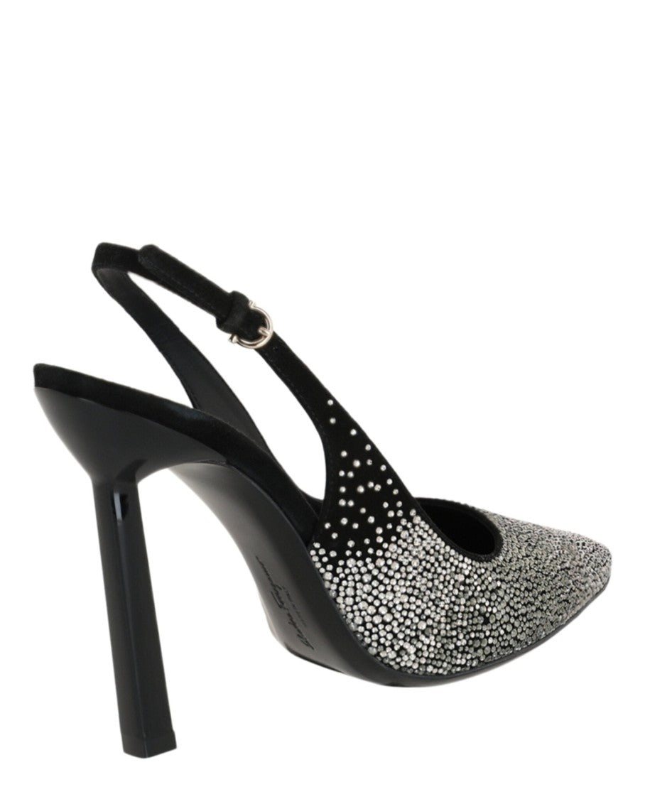 Ferragamo Jessie Crystal-Embellished Slingback Pumps