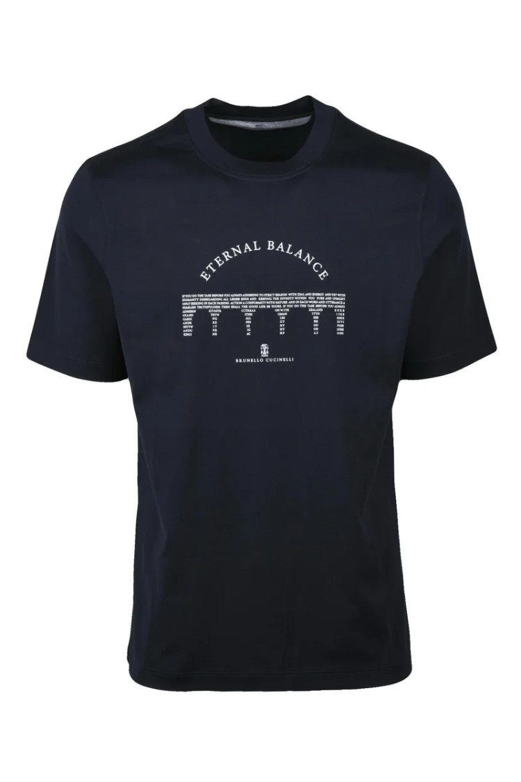 Brunello Cucinelli Cotton T-Shirt - Blue