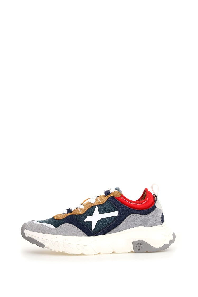 W6yz Two-Tone Suede Serrated Rubber Sole Sneakers