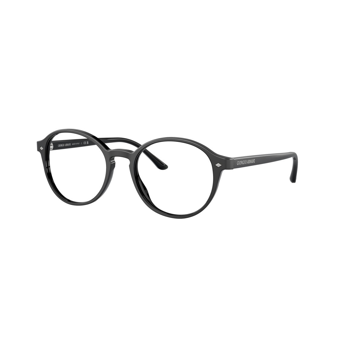 Giorgio Armani 0Ar7004 Classic Round Frame Eyeglasses With Polished Black Finish