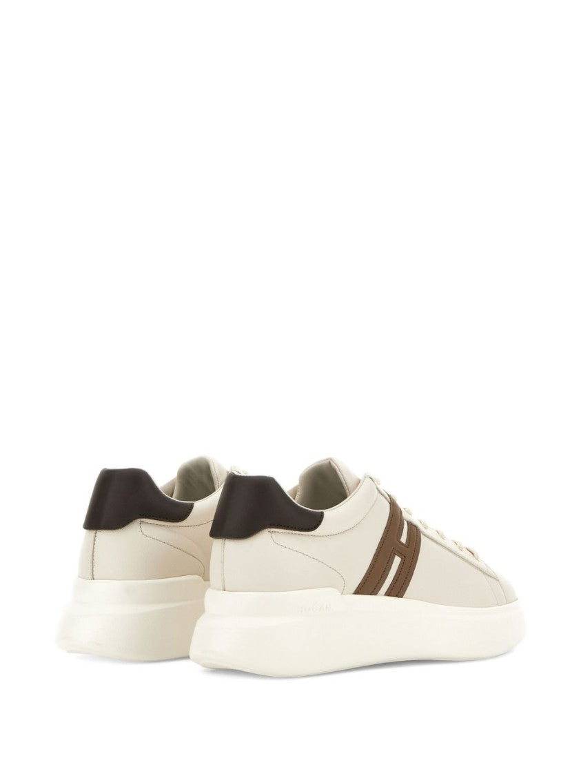 Hogan Low-Top Beige Leather Sneakers