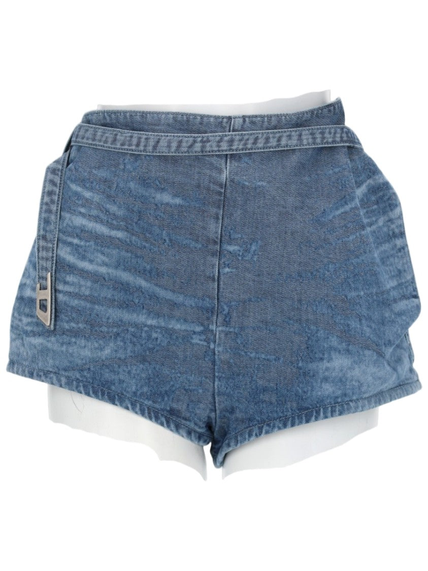 Diesel High-Waisted Cotton-Blend Denim Shorts