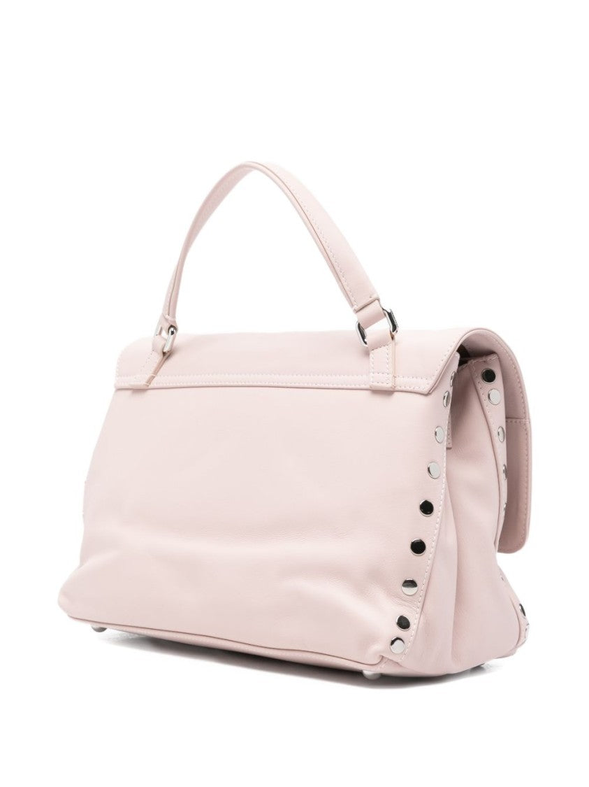 Zanellato Pink Calf Leather Shoulder Bag With Double Turn-Lock Closure