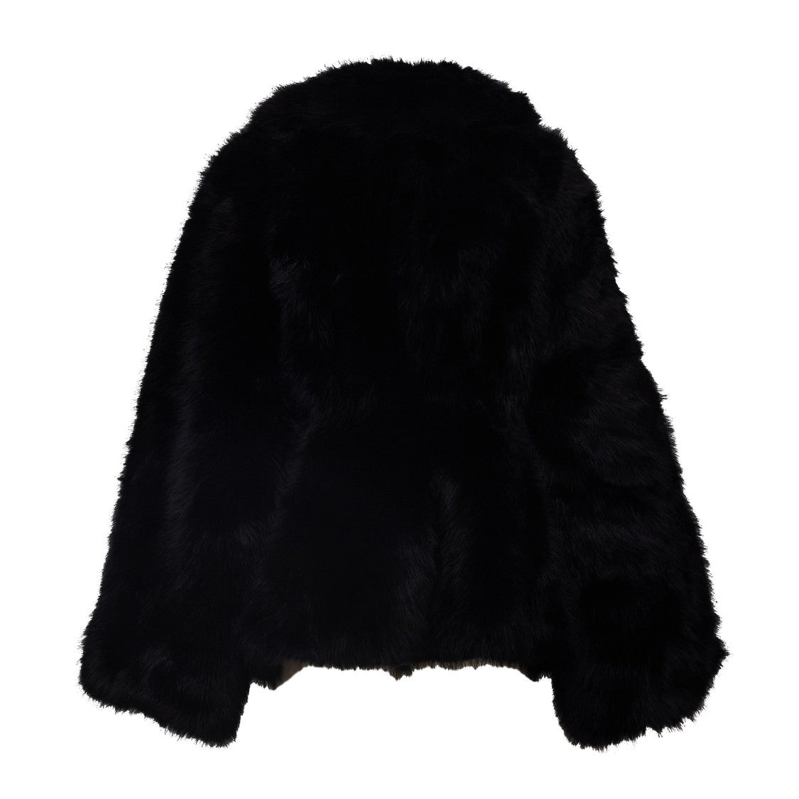 Rotate Black Minta Faux Fur Flared Jacket