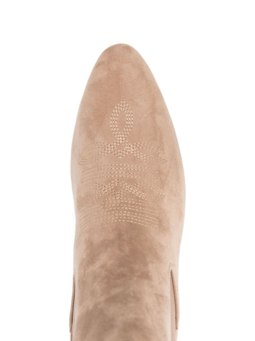 Twin-Set Pointed Toe Boots With Moderate Heel And Smooth Finish