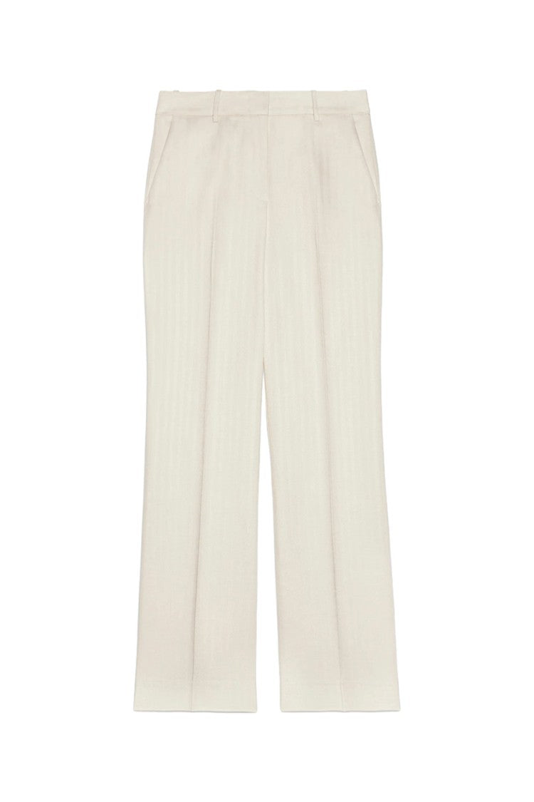 Ermanno Beige Cotton-Blend Straight-Leg Pants