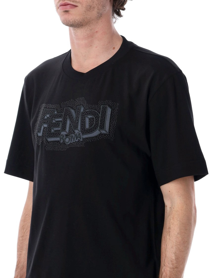 Fendi Pop Pois T-Shirt With Embroidered Logo